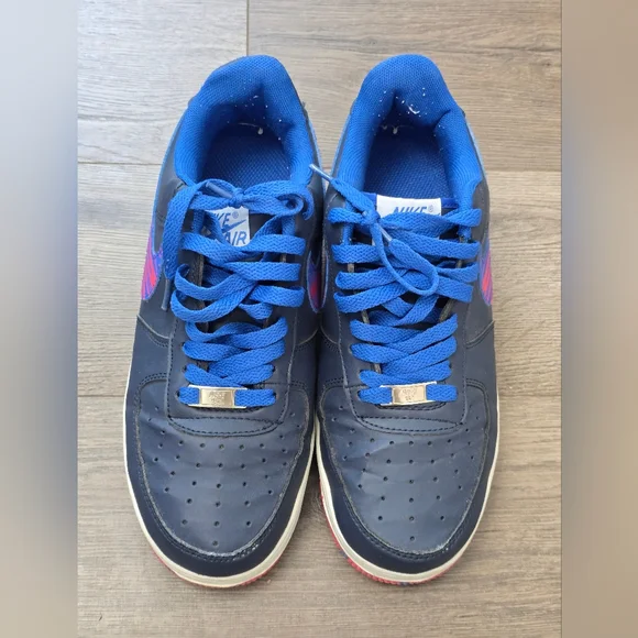 Air Force 1 '07 Nike Dark Blue White Mens 8 Streetwear Athleisure Sporty - Picture 5 of 13